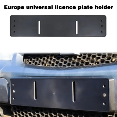 1 Stück Schwarzer Europäischer Kennzeichenrahmen, passend für 520*110mm EU-Kennzeichen (außer Finnland/Österreich/Tschechien/Kroatien/Schweden), Europäischer Nummernschildrahmen, universelles 3D-Design für schnelle Montage, wasserdicht & rostfrei Kennzeichenhalter, Außendekor für Autos, Geschenk für Autobesitzer