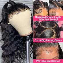 NARNI Hidden Strap 360 Lace Front Wigs Human Hair Pre Plucked Body Wave 360 Full Lace Wigs Human Hair For Women 250% Density 13x4 13x6 HD Lace Frontal Wigs Human Hair 5x5 Wear And Go Glueless Human Hair Wig Black Color - Natural Black - 查看 10