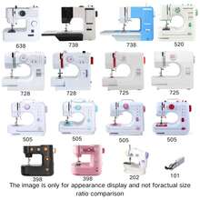 Máquina de coser eléctrica portátil y mini, adecuada para principiantes, con 12 puntadas incorporadas, 2 velocidades con pedal, luz LED y cajón de almacenamiento - Ver 11