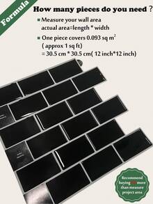 WoStick 4/10 hojas de azulejos de metro 3D brillantes, adhesivos y removibles, para salpicadero de cocina y decoración del hogar - Tren negro - Ver 7