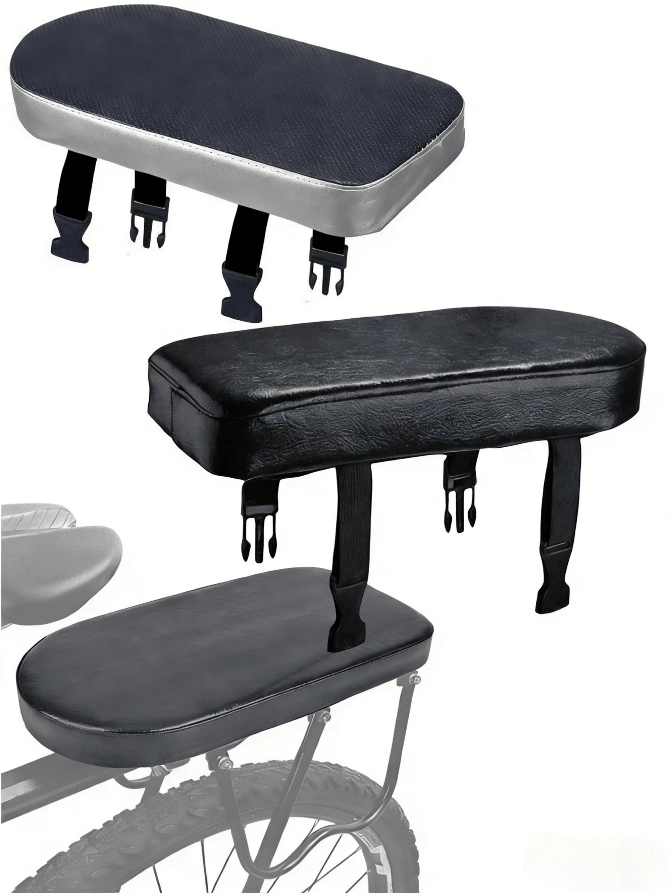 1 pieza Cojín para asiento trasero de bicicleta, Sillín trasero de bicicleta de PU suave, Accesorios para bicicleta - Multicolor - Ver 1