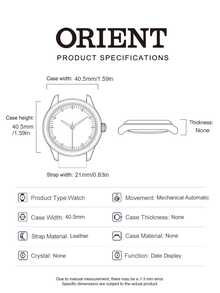 Orient Men's Automatic Mechanical Watch FAC00009N0, Classic Beige Dial, Blue Hands, Domed Crystal, Brown Leather Strap, Elegant Aristocratic Style, Suitable As A Gift For Father, Mentor, Husband For Academic Conferences, Museum Exhibitions, Thanksgiving, Wedding Anniversaries - Brown - View 5