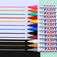 1pc Car Tire Paint Marker Pen, Car Modification Paint Pen, Tire Graffiti Pen, Oil-Based Repair Paint Pen, 1 Tire Repair Paint Waterproof Marker Pen, Painting Brush, Essential For Back To School Season, And Essential For Car Enthusiasts. - Multicolor - View 1