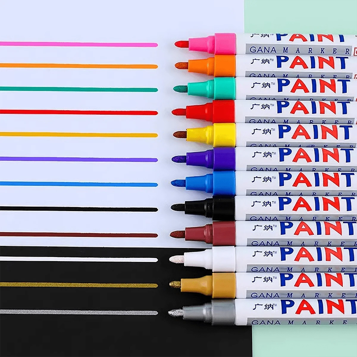 1pc Car Tire Paint Marker Pen, Car Modification Paint Pen, Tire Graffiti Pen, Oil-Based Repair Paint Pen, 1 Tire Repair Paint Waterproof Marker Pen, Painting Brush, Essential For Back To School Season, And Essential For Car Enthusiasts. - Multicolor - View 1