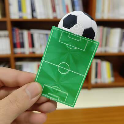 1/2pcs Soccer Bookmark - Green And White Quirky 3D Bookmark - Soccer Field Clip - Reading Page Marker - Fun Cartoon Adorable Stationery