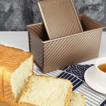Lidded Toast Mold + 3 Free Scrapers - Diagonal Textured Non-Stick Surface, Fast Heat Conduction, Durable & Easy Demold For Homemade Loaves - View 6