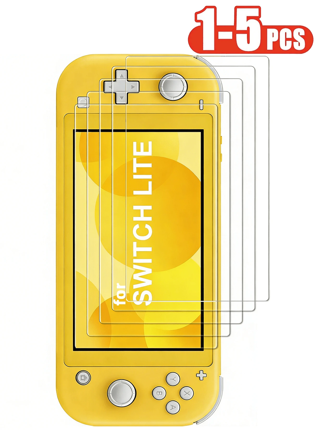 1-5片装钢化玻璃屏幕保护膜，适用于Switch Lite，透明高清，清晰防刮，防指纹，无气泡，完美适配2019款Switch Lite。 - 查看 1