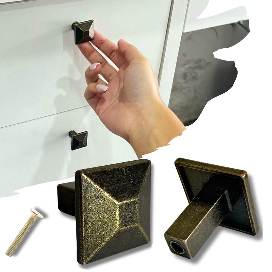 Kit 2 Puxador de Móveis Gavetas Armários Portas Guarda Roupas de Metal - Ouro Velho - Visão 1