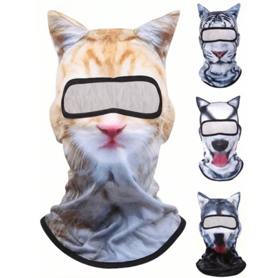 Mặt nạ trùm đầu 3D, Khăn quàng cổ mùa hè thoáng mát, Khăn che mặt chống nắng, Khăn choàng trượt tuyết chống tia UV, Mũ đội đầu ngoài trời Unisex