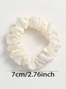 Set de 4/6/12 piezas de Scrunchies de satén, lazos de pelo versátiles y minimalistas, no dañan el cabello, adecuados para coleta alta, moño, uso diario, ir al trabajo, citas, viajes. Accesorios de viaje, bandas elásticas para el cabello, cuerda elástica para el cabello, lazos de pelo, para festival, fiesta - Blanco - Ver 5
