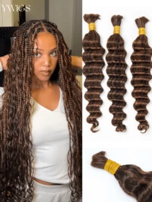 #4/30 Tóc giả kiểu Bohemian sóng sâu, 100% tóc người tự nhiên, dài 16-20 inch, 300g, mềm mại và nhẹ, thích hợp để tết tóc, dự lễ tốt nghiệp, kỷ niệm, lễ hội, đám cưới, sử dụng hàng ngày, tiệc tùng và cosplay. - S4/30 - Xem 12