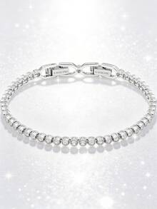 Vòng tay SWAROVSKI IMBER Pave đơn giản đa năng, Quà tặng cho Ngày của Mẹ, Giáng sinh, Bạn gái, Sinh nhật, Vòng tay thời trang dành cho nữ - Bạc - Xem 2