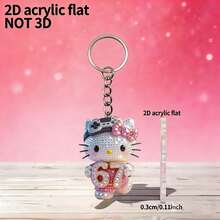 1 móc khóa acrylic 2D hình dáng dễ thương số 67, tiện dụng và trang trí, quà tặng Giáng sinh, thích hợp cho chìa khóa xe, ba lô và ví. - Nhiều màu - Xem 8