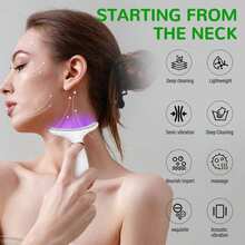3 Modes 7 Lighting Positions Neck Massager, Rechargeable 400mAh Battery, Vibration & Heating Massage, Skincare Beauty Device, Ideal Gift For Women - Multicolor - View 3