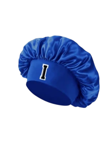 1 chiếc mũ trùm đầu bằng satin màu xanh dương dành cho nữ, in chữ cái A-Z, kiểu dáng sang trọng, bóng bẩy và thời trang, phù hợp cho việc chăm sóc tóc hàng ngày, gội đầu tại nhà, chải chuốt ban đêm, tạo kiểu tóc khi đi làm, hẹn hò và du lịch. - Màu xanh lam - Xem 6