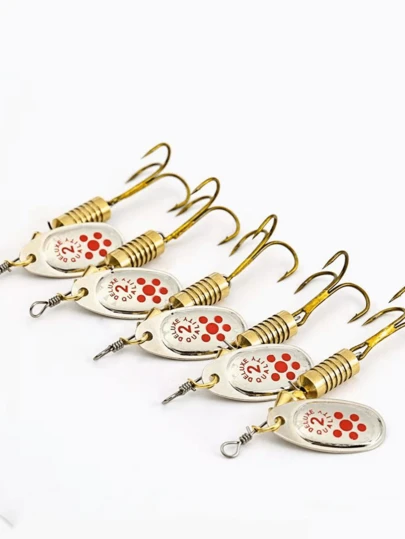 11pcs Metal Rotating Fishing Lures, Rotating Crank Lures, Bionic Disc Lures With Treble Hooks, Rotating And Flashing, Splash Sound To Attract Fish, Low Drag And Anti-Corrosion, Suitable For Bass, Trout, Perch, Pike And Barracuda, Applicable To Freshwater And Saltwater, Suitable For Beginners And Professional Anglers