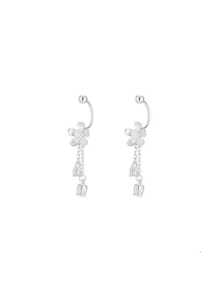 Pendientes de plata pura con lirio del valle, pendientes elegantes y versátiles de estilo natural para viajes, uso casual, bodas - Multicolor - Ver 1
