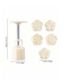 6件套花形烘焙模具套装，包含1个裱花袋和5个花形模具，蛋糕制作DIY烘焙工具，饼干模具，厨房烘焙配件，小型厨房工具，完美的烘焙用品 - 彩色 - 查看 8
