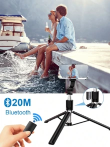 1 buah Tongkat Selfie yang Dapat Diperpanjang dengan Dudukan Ponsel, Tripod Ponsel Pintar Rotasi 360° dengan Remote Nirkabel, Cocok untuk iPhone/Ponsel Android, Penting untuk Perjalanan, Aktivitas Luar Ruangan, Siaran Langsung, Perekaman Video Stabil - Bagian B - View 8