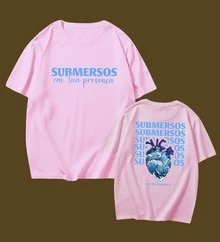 Camiseta Cristã Submersos Em Tua Presença Algodão Igreja Gospel Roupa Evangélica Católica Unissex Tumbler Estilosa Deus Jesus - Rosa - Visão 3