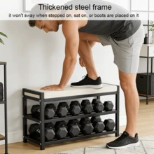 Lislark Heavy Duty Shoe Bench Stool Shoe Cabinet Storage Rack Cabinet Bench Rack Organiser Rack With Cushion Seat For Hallway Foyer - 白色-80*25*43cm - 查看 5