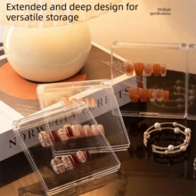 1 hộp đựng móng tay dạng nắp lật, hộp vuông bằng acrylic trong suốt, có lớp keo dán, chống bụi, hộp trưng bày móng tay rỗng. - Nhiều màu - Xem 8