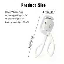 ABS材质电动睫毛夹，家用电动睫毛夹，电加热硅胶材质，防烫设计，智能自动断电。10秒快速加热，双温控，使用方便，USB充电，电池续航时间长。便携式现代美容眼部护理设备，化妆工具。 - 彩色 - 查看 12