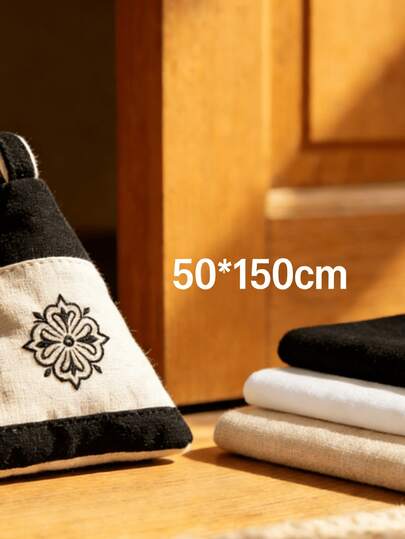 3 Stücke/Set 50x150cm leinenähnlicher Stoff, 1 Stück weiß/beige/schwarz, klare Textur leicht zu besticken, Heimdekoration, Handwerk, DIY