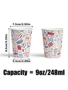 50/20個開學季一次性紙杯，可愛學校用品圖案，開學派對小禮品，適合教室派對慶祝開學第一天，厚杯身適用熱飲/冷飲，學校發放品，學生禮物 - 彩色 - 查看 5