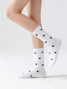 1/5 Đôi tất dài đến bắp chân, hàng mới về mùa xuân/hè, họa tiết in toàn thân dễ thương, viền ren. - Nhiều màu - Xem 4