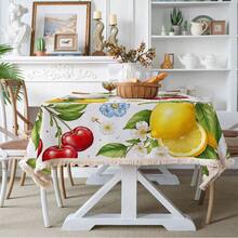 1 Stück Tischdecke mit Fruchtmuster und Quasten - 100% Polyester, rechteckig, gewebt, geeignet für Küche, Esszimmer Zuhause, Partys, Picknicks, Dates, Hochzeiten, Themenfeiern, Innen- und Außenbereich - Verschiedenfarbig - Übersicht 5