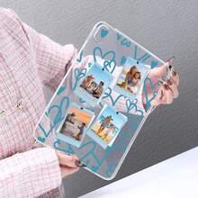 1 chiếc ốp lưng máy tính bảng trong suốt chống sốc tự lắp ráp với họa tiết trái tim xanh và ảnh | Tương thích với iPad Pro/Air. Biến chiếc máy tính bảng của bạn thành nơi lưu giữ kỷ niệm. - Nhiều màu - Xem 7