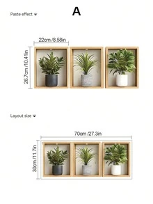 3D逼真绿色植物墙贴，自粘防水墙面装饰，北欧ins风，出租房装修，无需钻孔，客厅卧室墙贴 - 牆貼 - 查看 4