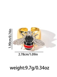 Brazalete de diseño de abeja con goteo de lujo de circonita cúbica de alta gama con estilo europeo y americano de moda, regalo elegante para novia, fiesta, joyería con ambiente - Joyería de Lujo - Ver 6