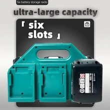 NURSETEK 6-Slot Durable Battery Storage Box Suitable For 14V/18V Li-Ion Power Tools, Sturdy Design - 6 Seats - View 5