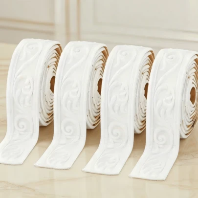 1 Roll 2.36" X 90.55" Self-Adhesive Baseboard Trim, Door Frame Edge Molding, Wall Baseboards Decor, Waterproof Kickboard For Wall Protection And Home Decoration