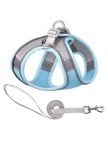 Adjustable Pet Leash Set, Suitable For Small Dogs, Colorful Patchwork Breathable Pet Chest Harness, Suitable For Walking Cats And Dogs Outdoors - Multicolor - View 9