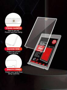 10/5/1pc Ultra Durable Magnetic Card Storage Box - Hard Plastic Structure Protective Case, Thick Card Protection Box, Suitable For Baseball Cards And Trading Cards, Perfect Christmas, Halloween And Back To School Season Gift - Multicolor - View 6
