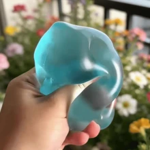 1个可塑形慢回弹蓝色椰子油手工捏捏球，6厘米圆形麦芽减压捏捏球，适合作为理想的节日礼物、趣味可爱礼物、生日礼物、复活节礼物、万圣节礼物、圣诞节礼物、派对小礼品填充物。 - 多色隨機 - 查看 6