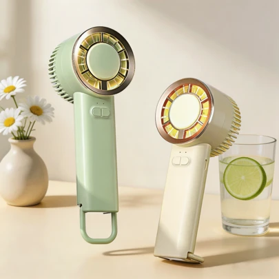 AOYI Portable Handheld Summer Fan, Mini Rechargeable Personal Fan, 3 Wind Speed Adjustable, Compact Summer Handheld Fan Suitable For Travel, Office, Home, Camping, Daily Use, Beach, 800mAh Built-In Battery
