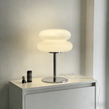 1pc Atmosphere Decor Night Light | LED Hamburger Desk Lamp | Atmosphere Night Light | Decorative Lighting | USB Powered | Touch Control | 3 Color Adjustable | Suitable For Room Decor, Bedroom, Living Room, Bedside Lamp, Sleep Companion - White - View 4