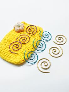 3pcs Hookless Spiral Locking Needles, Spiral Design, Secure Locking, Won't Hook Or Damage Fabric. Compact & Portable, Prevent Yarn Slipping, Assist Knitting Patterns, Also Can Be Used As Decorative Buttons For Clothing - Spiral Needle - View 2
