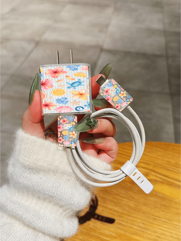 Cute Sea Turtle Design Charger Cable Protector Case, Compatible With 20W Apple Charger, Minimalist Apple Charger Protective Cover, Fits 20W Phone 15/16 Pro Max Charging Cable Protector, Scratch-Resistant, Bite-Resistant, Suitable For 13/14 Plus/17/16 PROMAX