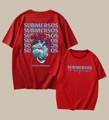 Christian T-Shirt "Submerged In Your Presence" Cotton Church Gospel Evangelical Catholic Clothing Unisex Stylish Tumbler God Jesus - 紅色 - 查看 10