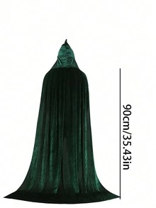 Unisex Party Performance Hooded Cloak, Velvet Fabric, Suitable For Various Festivals, Christmas Costumes, Cosplay And Halloween Costumes - Multicolor - View 9