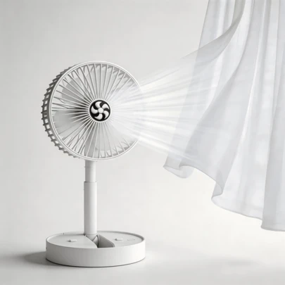 便携式可调节桌面风扇，可折叠伸缩迷你风扇，带底座和手机支架，小型旅行风扇，适合家庭、办公室和书房使用，节省空间，静音制冷风扇。