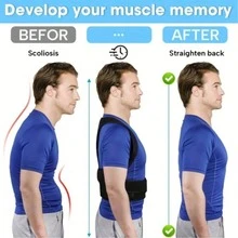 Adjustable Soft Polyurethane Polyester Posture Corrector, Breathable Ergonomic Shoulder Back Support Belt, Anti Hunchback Spine Straightener, Waist Back Pain Relief, Full Plus Size, Hand Washable Durable, Fashion Posture Correction Device For Men Women Office Workers, Ideal Valentine's Day Father Mother Holiday Gift - Belt - View 3