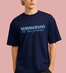 Christian T-Shirt "Submerged In Your Presence" Cotton Church Gospel Evangelical Catholic Clothing Unisex Stylish Tumbler God Jesus - 藏蓝色 - 查看 5