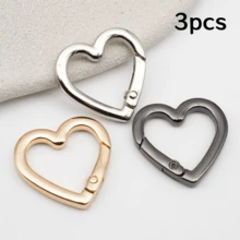 1Pc/3Pcs Heart-Shaped Spring Buckle Metal Open Ring DIY Jewelry Accessories Keychain Hook Bag Hanging Ring Connector - Multicolor - View 19