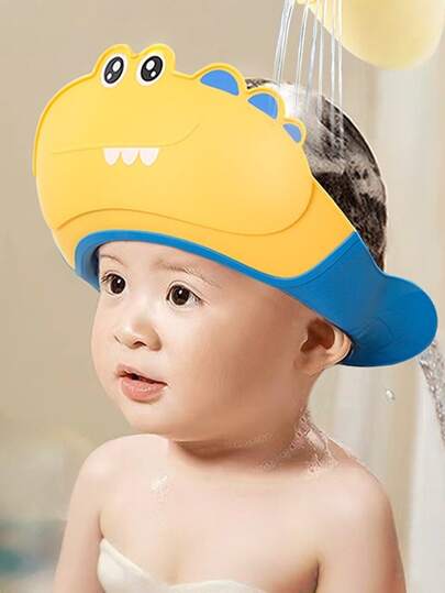 1pc Baby Silicone Shampoo Cap, Waterproof Ear Protection, Adjustable Children's Bath Shower Cap, Bathing Hair Washing Shield, Keeps Water Out, Baby Shower Accessories